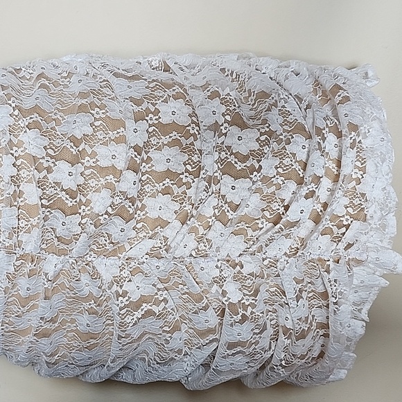 Lulus White Lace Ruched Mini dress - Picture 5 of 11